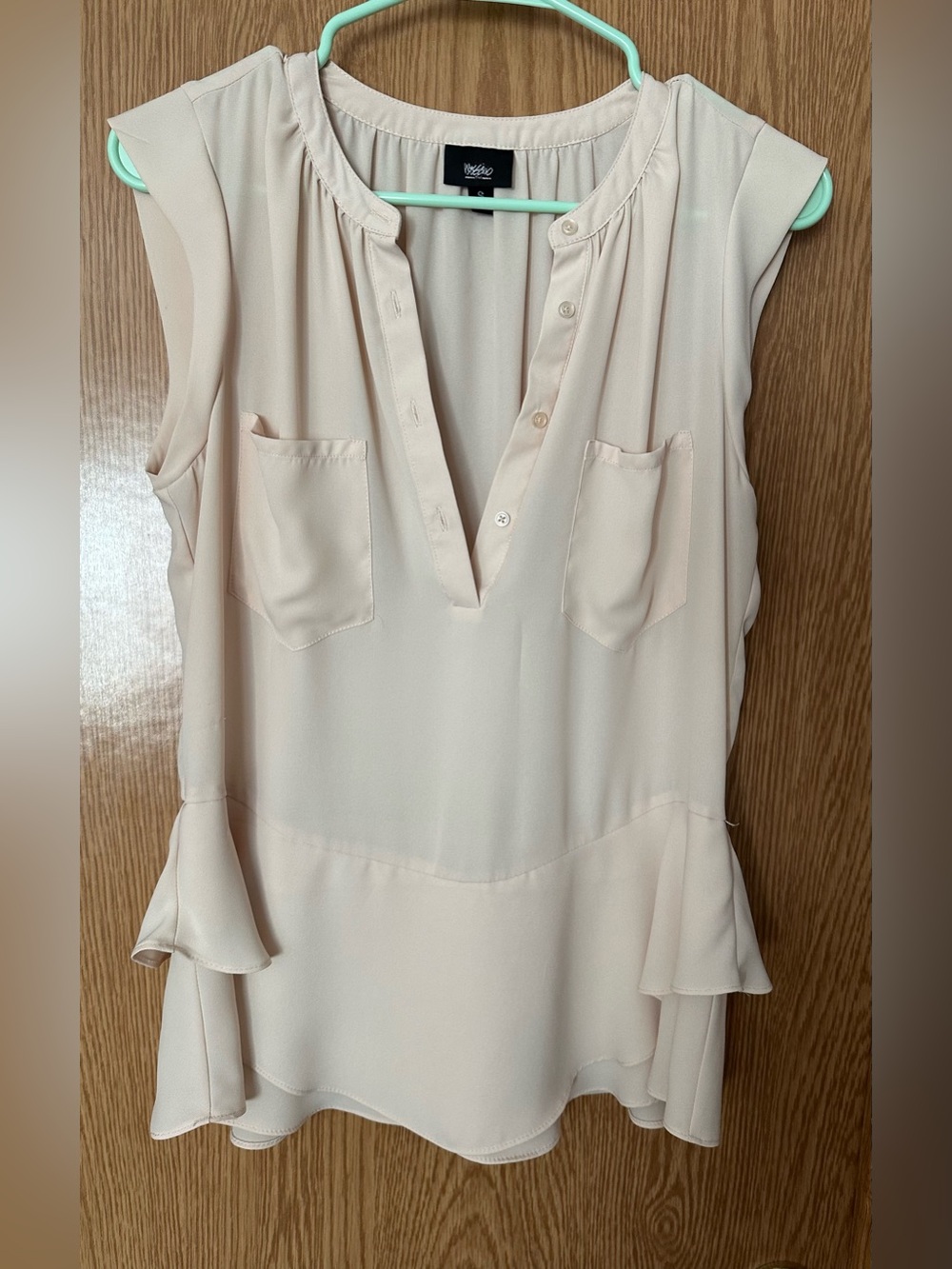 Women’s Sleeveless Peplum Blouse - Cream